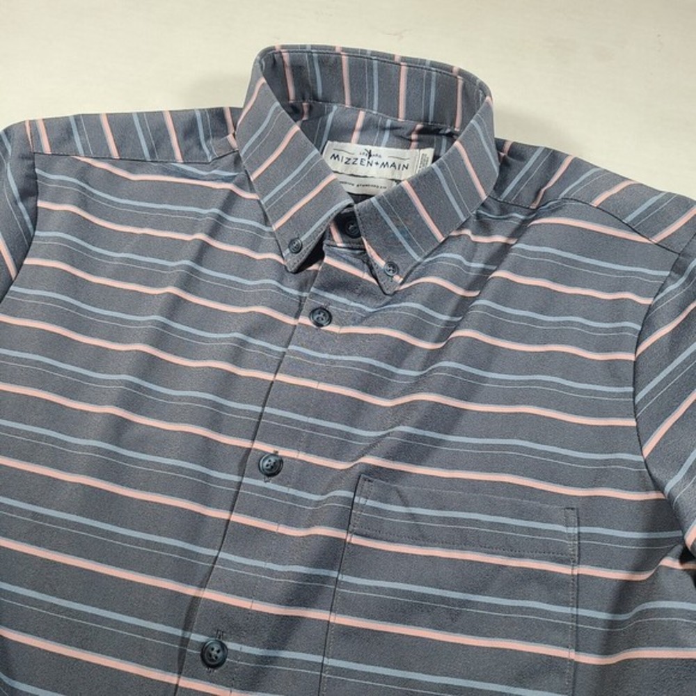Mizzen‎ Main Button Down Medium Standard Fit Striped Stretch